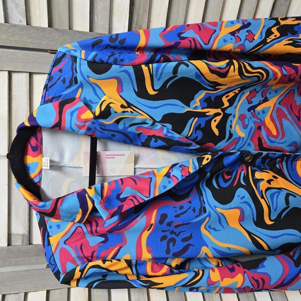Women's Graphic Print Blazer Button Open Front | Wdirara | Medium - Picture 5 of 9